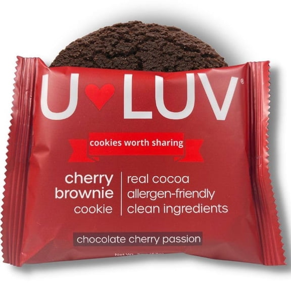 (Pack of 12) U Luv Foods Cherry Brownie Cookie 2 Oz