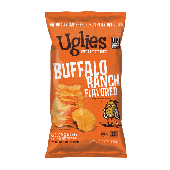 Pack of 12, Uglies Buffalo Ranch Potato Chips, 6 oz