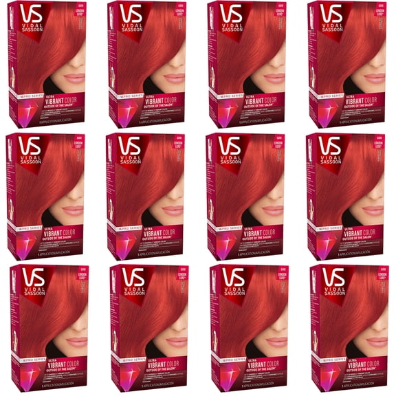 Pack of (12) Vidal Sassoon Pro Series, 6RR Runway Red 1 Kit