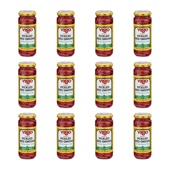 (Pack of 12) Vigo Pickled Red Onions Sweet & Tangy 12 Oz