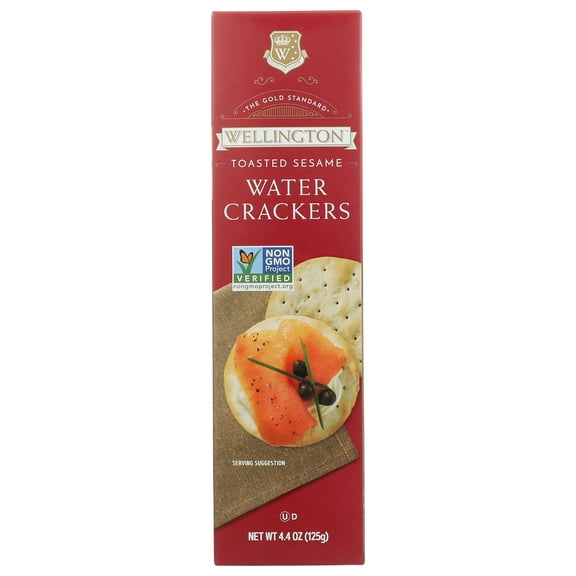 Pack of 12, Wellington Toasted Sesame Water Crackers, 4.4 oz