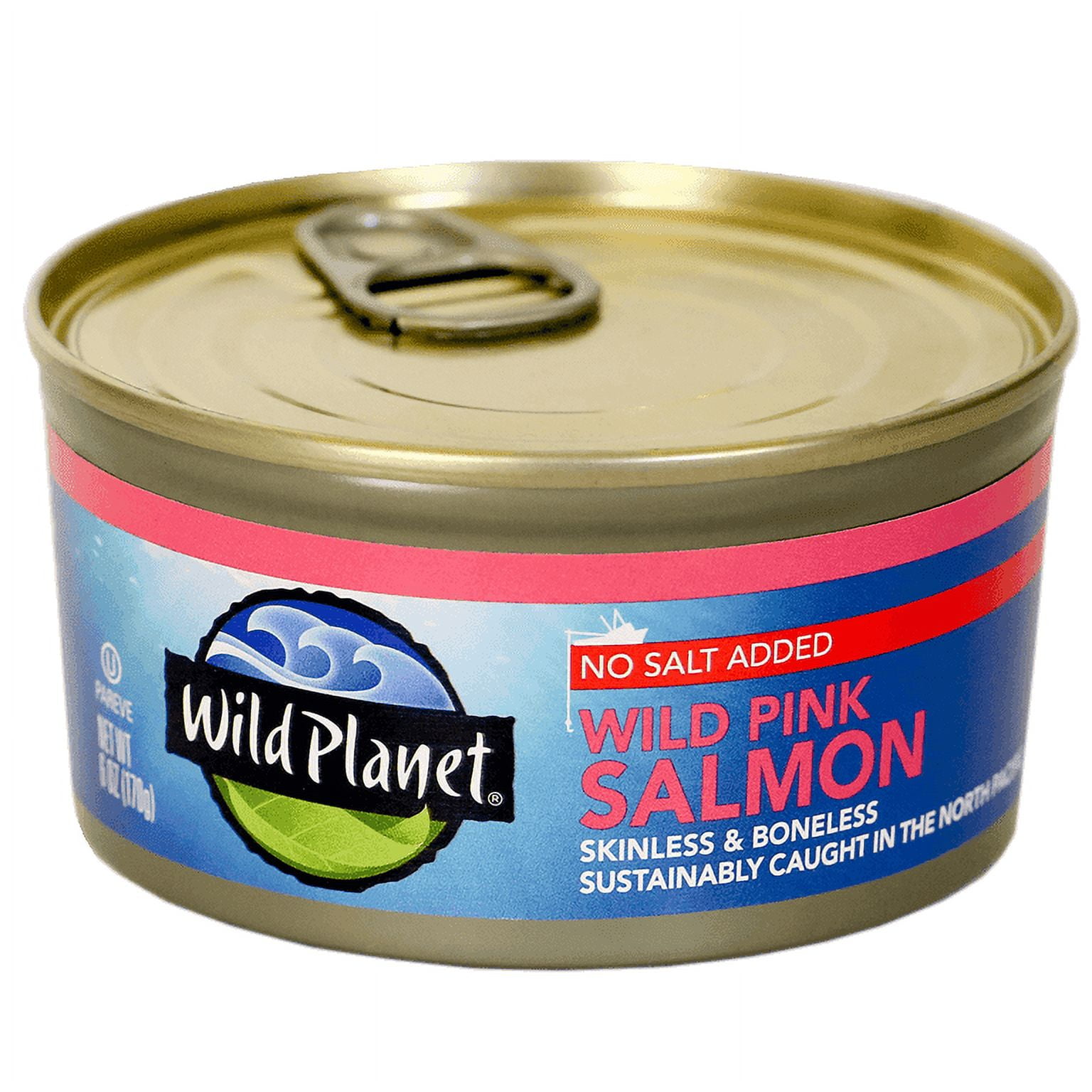 Pack of 12, Wild Planet Wild Pink Salmon No Salt Added, 6 oz