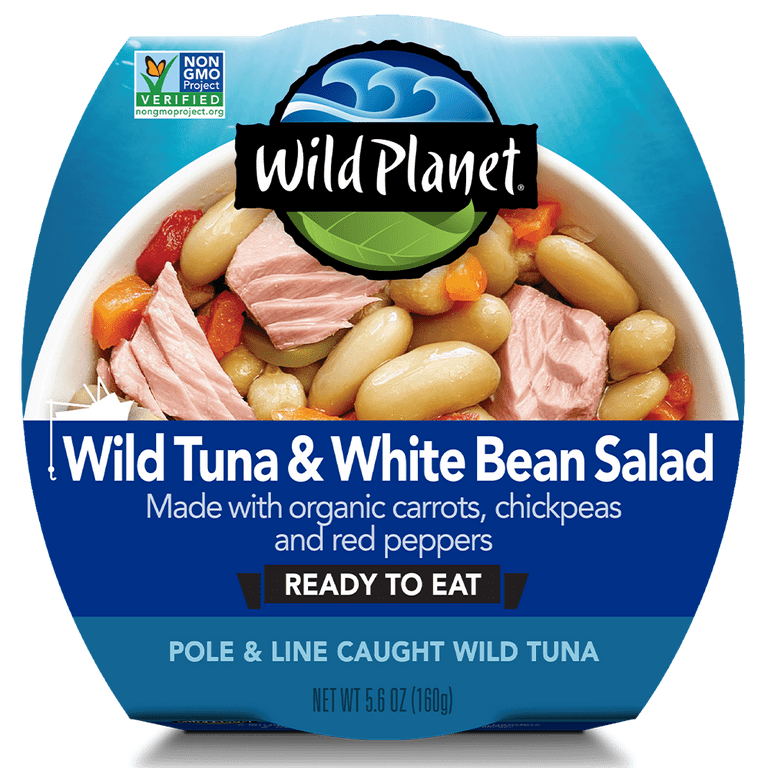 Pack of 12, Wild Planet Wild Tuna & White Bean Salad Ready-To-Eat Meal, 5.6 oz