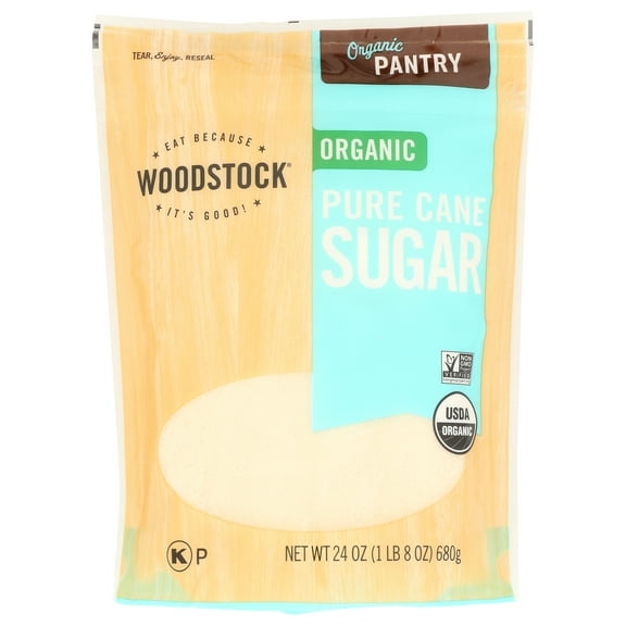 Pack of 12, Woodstock Organic Pure Cane Sugar, 24 oz