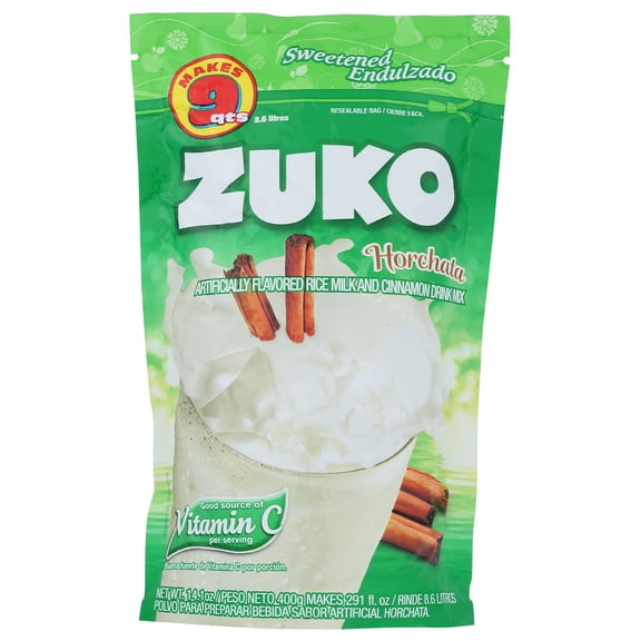 Pack of 12, Zuko Horchata Flavored Rice Milk and Cinnamon Drink Mix, 14.1 oz
