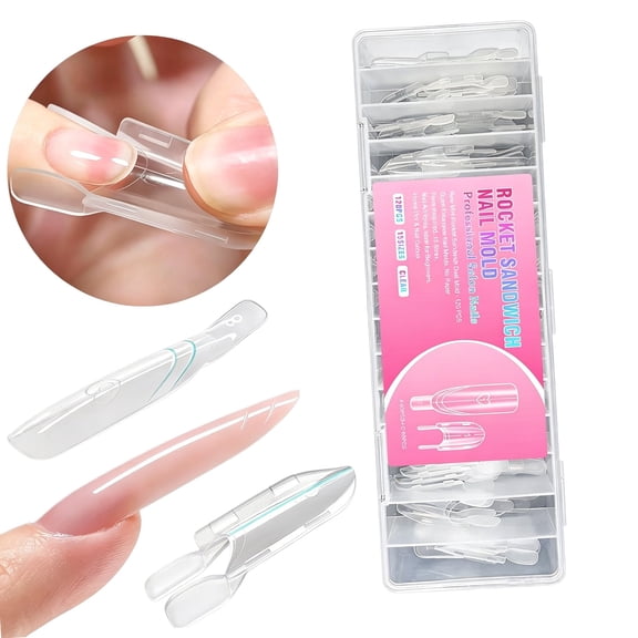 Pack of 120 Sandwiches Nails Forms for Easy Extension Work ABS Plastic Reusable Manicure Essential