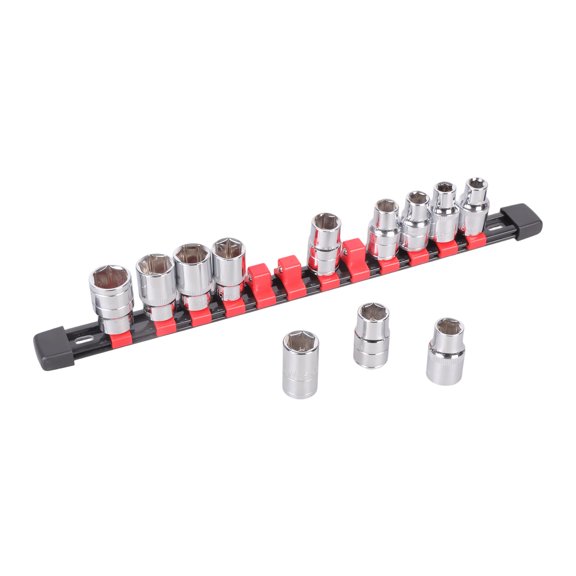 Pack of 13 Metal Drive Socket Set Socket Holder for Multiple Bolt Size and Easy Organization for Professional Mechanics
