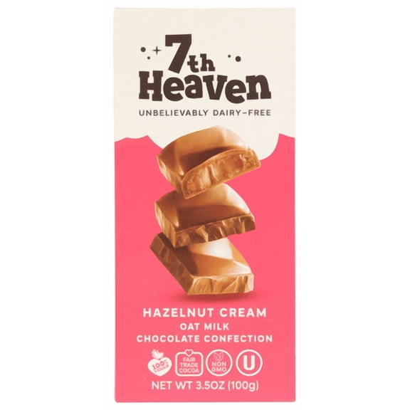 (Pack of 14) 7th Heaven Chocolate Bar Hazelnut Cream 3.5 oz