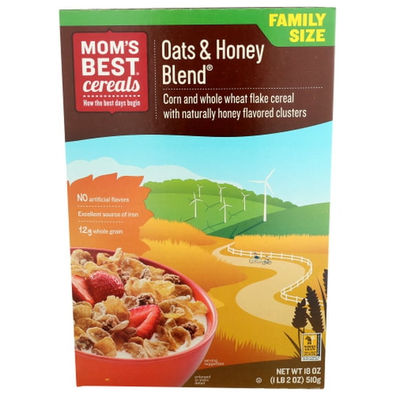 (Pack of 14) Mom's Best Cereal Oat & Honey 18 oz
