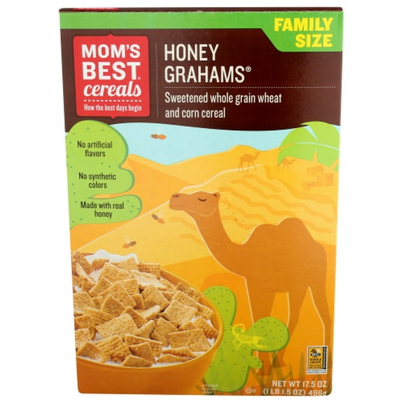 Pack of 14 Moms Best Honey Grahams Cereal 17.5 oz