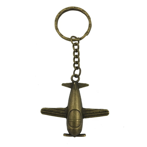 Pack of 144 Vintage airplane design all metal key chain in antique brass color finish birthday party favor/decoration