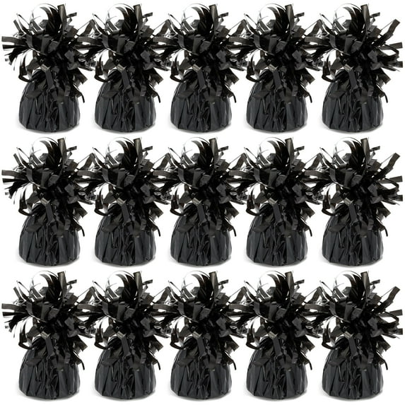BLUE PANDA Black Balloon Weights - Pack of 15, 6 Oz, 4.5 In - Helium Balloon Weight Bulk for Table Centerpieces & Outdoor Events