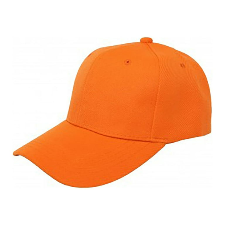 Pack of 15 Bulk Wholesale Plain Baseball Cap Hat Adjustable (Orange)