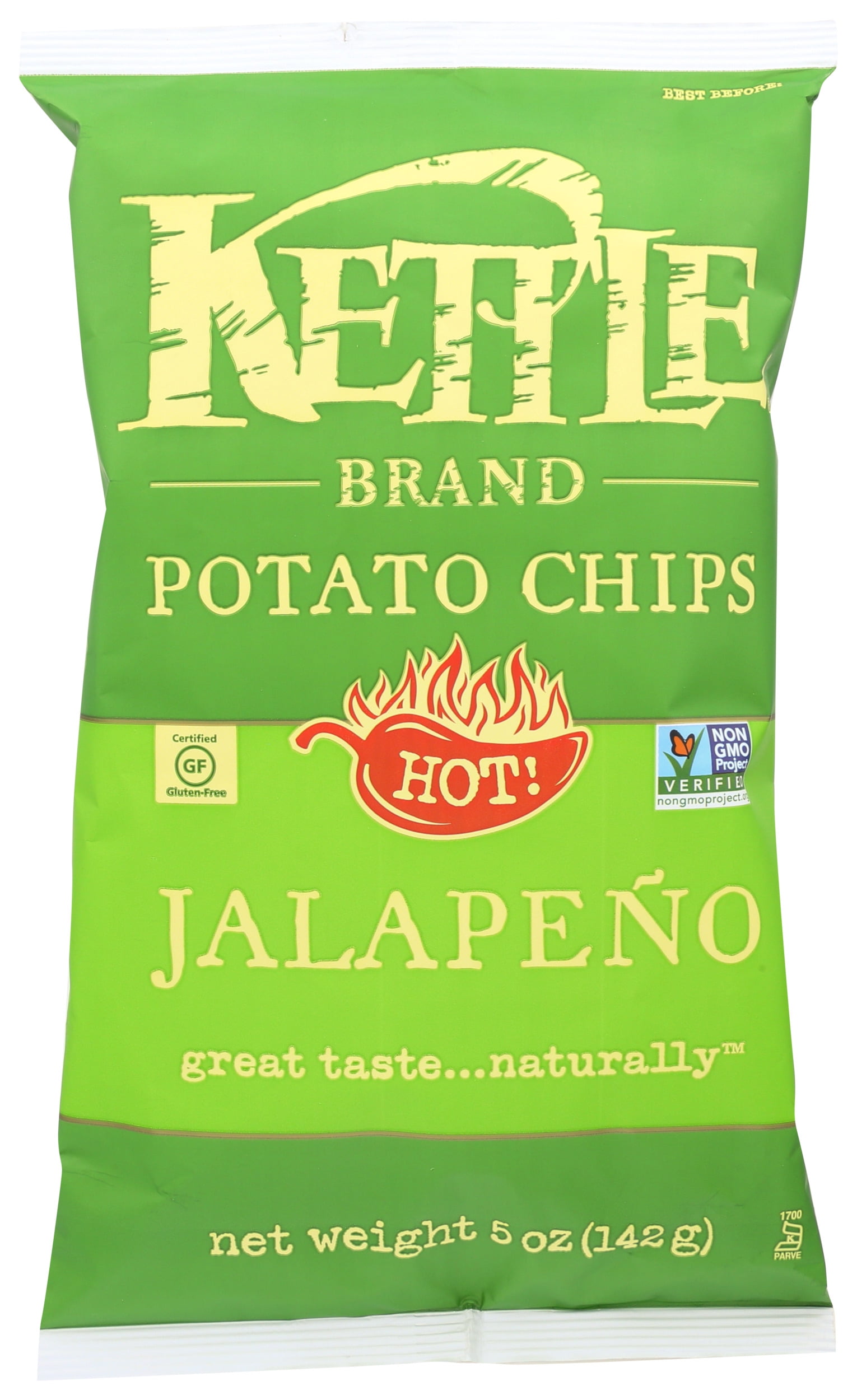 Pack of 15, Kettle Foods Jalapeo Potato Chips, 5 oz
