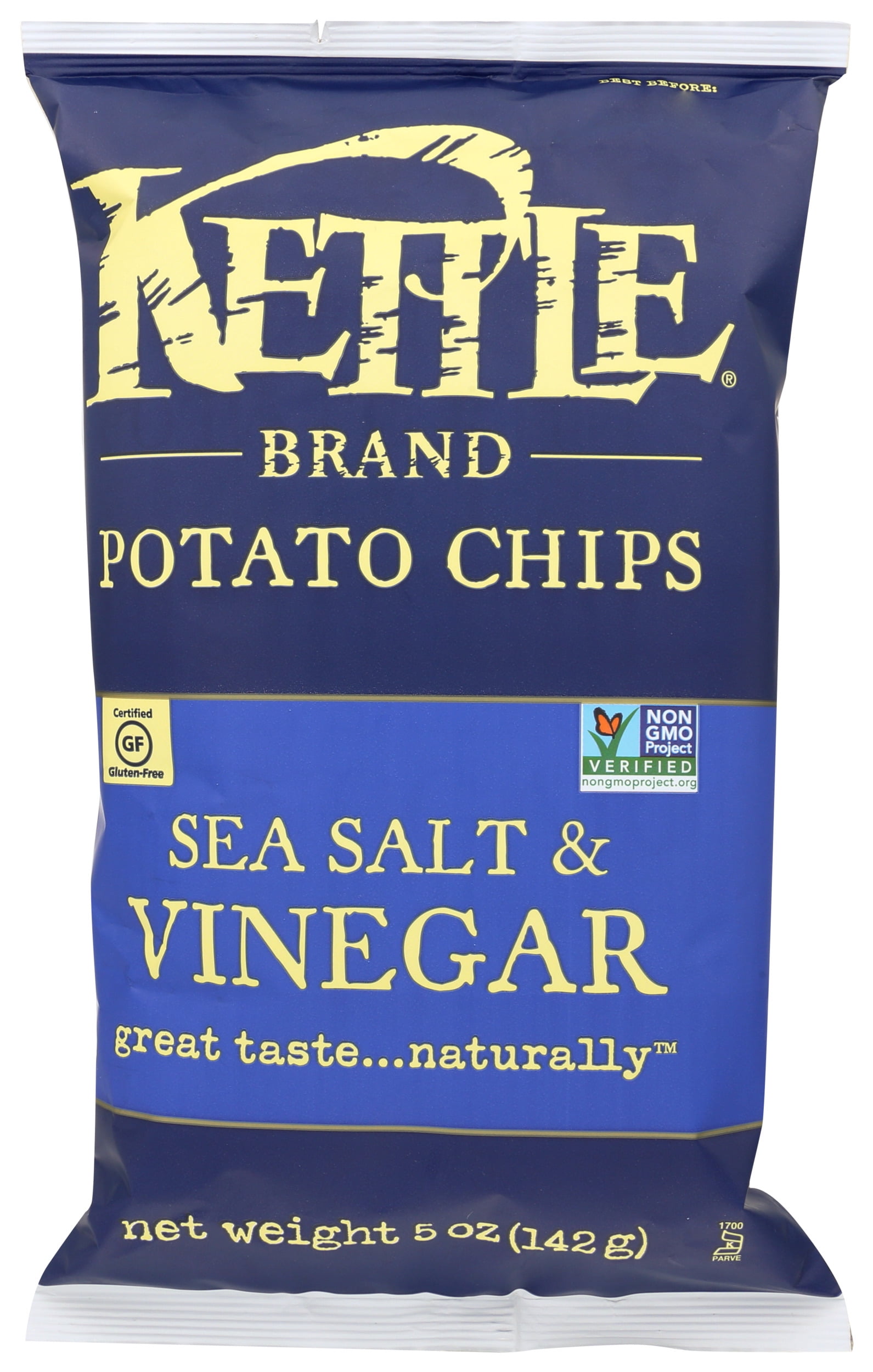 Pack of 15, Kettle Foods Sea Salt \u0026 Vinegar Potato Chips, 5 oz