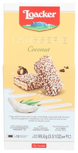 (Pack of 15) Loacker Cookie Patisserie Coconut 3.51 Oz - Walmart.com
