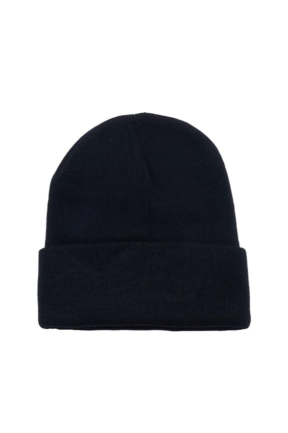 Pack of 15 Long Cuffed Men's and Women's Beanies Skullies in Bulk (Black)