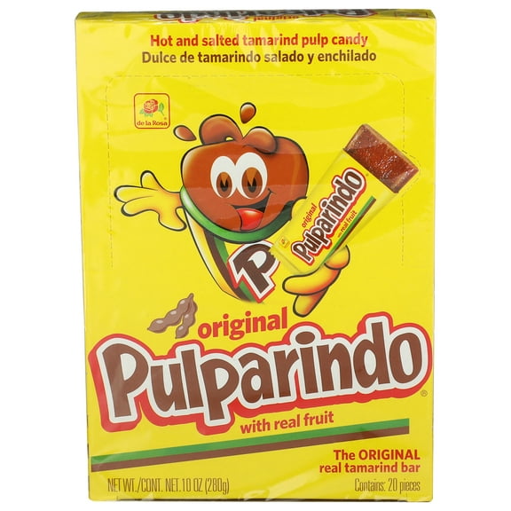 Pack of 16, De La Rosa Original Pulparindo Tamarind Candy Bars, 10 oz