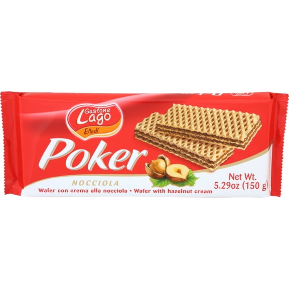 (Pack of 16), Gastone Lago Cookie Cocoa Cream Wafer Poker, 5.29 oz