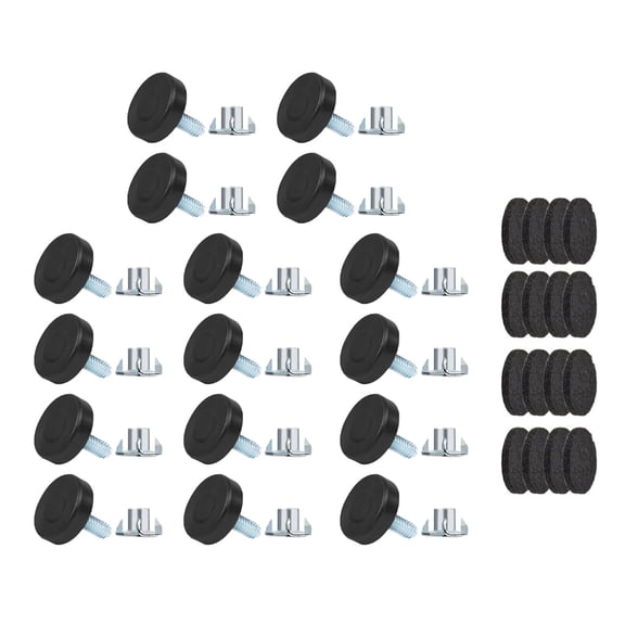 Pack of 16 Sturdy Metal Furniture Levelers Adjustable Height Screw In Feet for Table Desk Chair Leg Protective