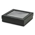 thumbnail image 1 of Pack of 18, Black X-Large Gourmet Rigid Window Box 7-7/8 x 7-7/8 x 2-1/8" As Gift Boxes & for Gourmet Candies & Food, 1 of 1