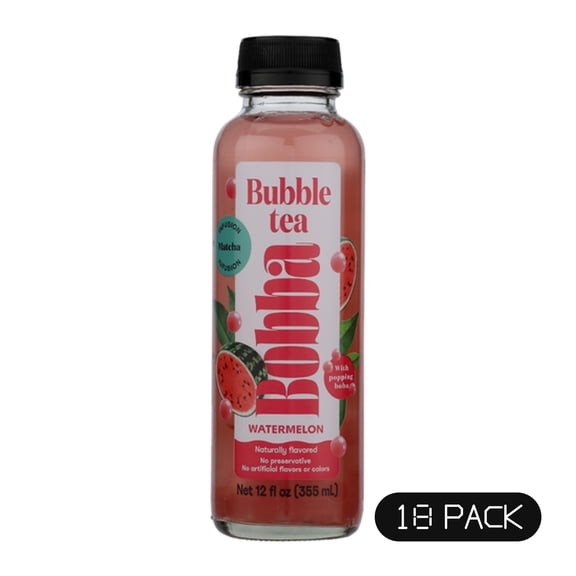 (Pack of 18) Bobba Tea Bubble Watermelon 12 Fl Oz