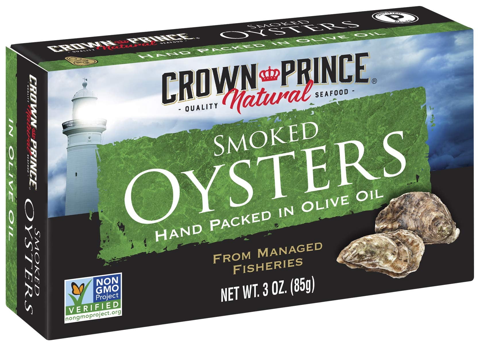 (Pack of 18) Crown Prince Natural Smoked Oysters in Olive Oil, 3 oz