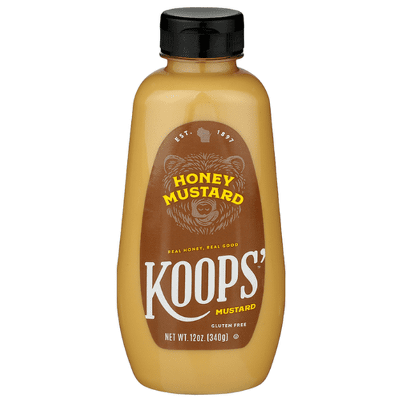 (Pack of 18) Koops Mustard Squeeze Honey 12 Oz