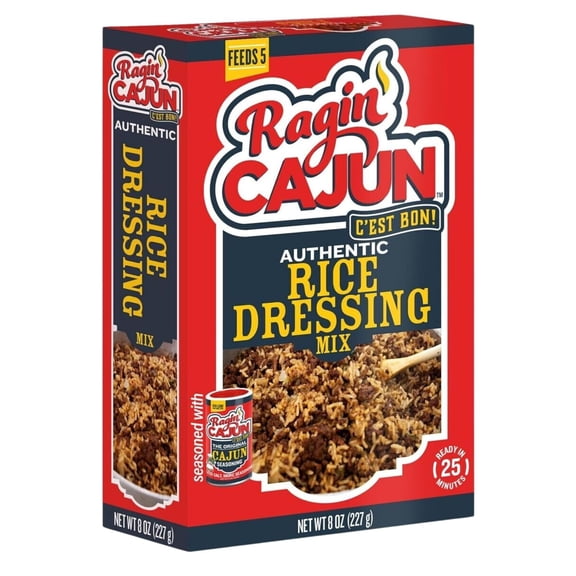 (Pack of 18) Ragin Cajun Mix Rice Dressing Authentic 8 Oz