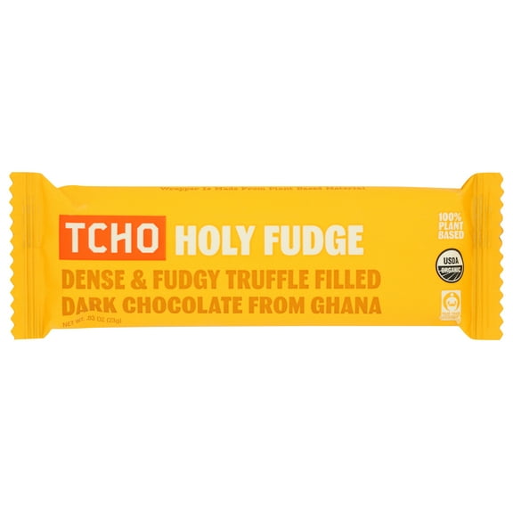 Pack of 18, Tcho Holy Fudge Truffle Filled Dark Chocolate, 0.83 oz