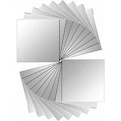 Pack of 18 mirror tiles self-adhesive mirror wall mirror stickers for wall decoration silver 15 x 15 cm