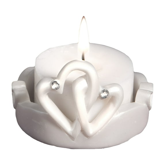 Pack of 180 Interlocking Hearts Design Favor Candles