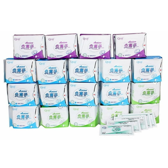 Pack of 19 Day and Night Active Anion Far infrared Sanitary Pads Disposable Napkins Panty Liners