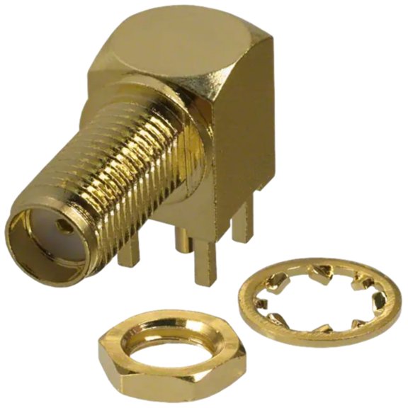 Pack of 2 132203 SMA Connector Jack, Female Socket 50Ohm Panel Mount, Through Hole, Right Angle Solder