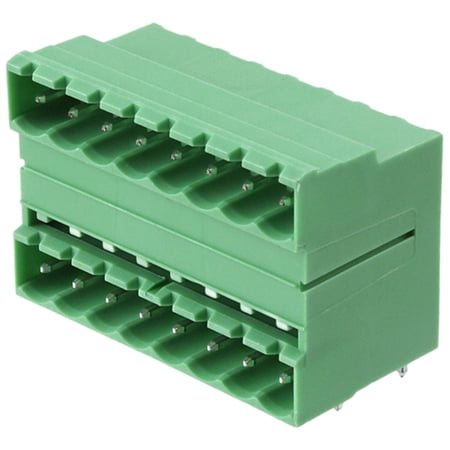 Pack of 2 1762431 Conn Shrouded Header (4/4 Sides) HDR 16 POS 5.08mm Solder RA Side Entry Thru-Hole, Bulk, RoHS