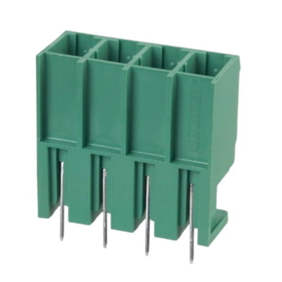 Pack of 2 1804700 Terminal Block Header 4 Position, Male Pins, Shrouded (4 Side) 0.300 (7.62mm) Vertical Through Hole