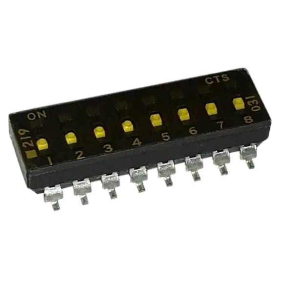 Pack of 2 219-8LPSTRF Dip Switch SPST 8 Position Surface Mount Slide (Standard) Actuator 100mA 20VDC :RoHS, Cut Tape