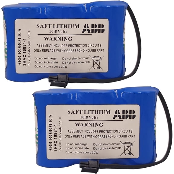 (Pack of 2) 3HAC16831-1 17Ah 10.8V 3HAC13150-1 Battery for ABB Robot Controller SMB CPU Server Lithium Battery