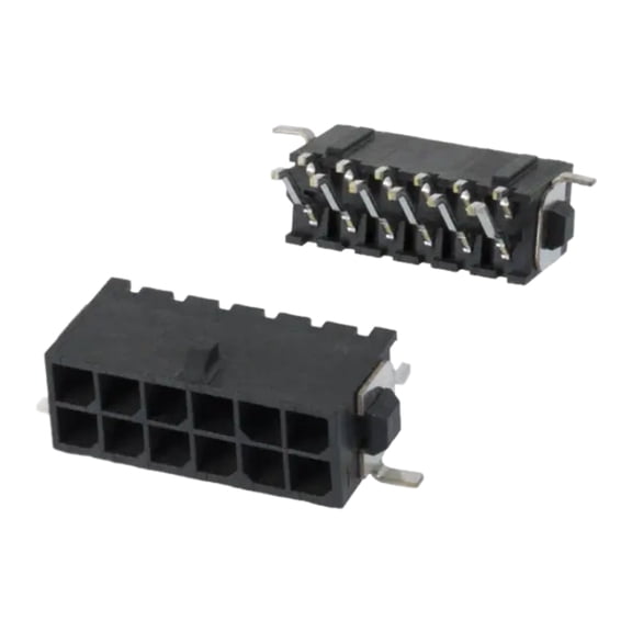 Pack of 2 4-794629-2 Connector Header SMD R/A 12POS 3MM, Cut Tape, RoHS