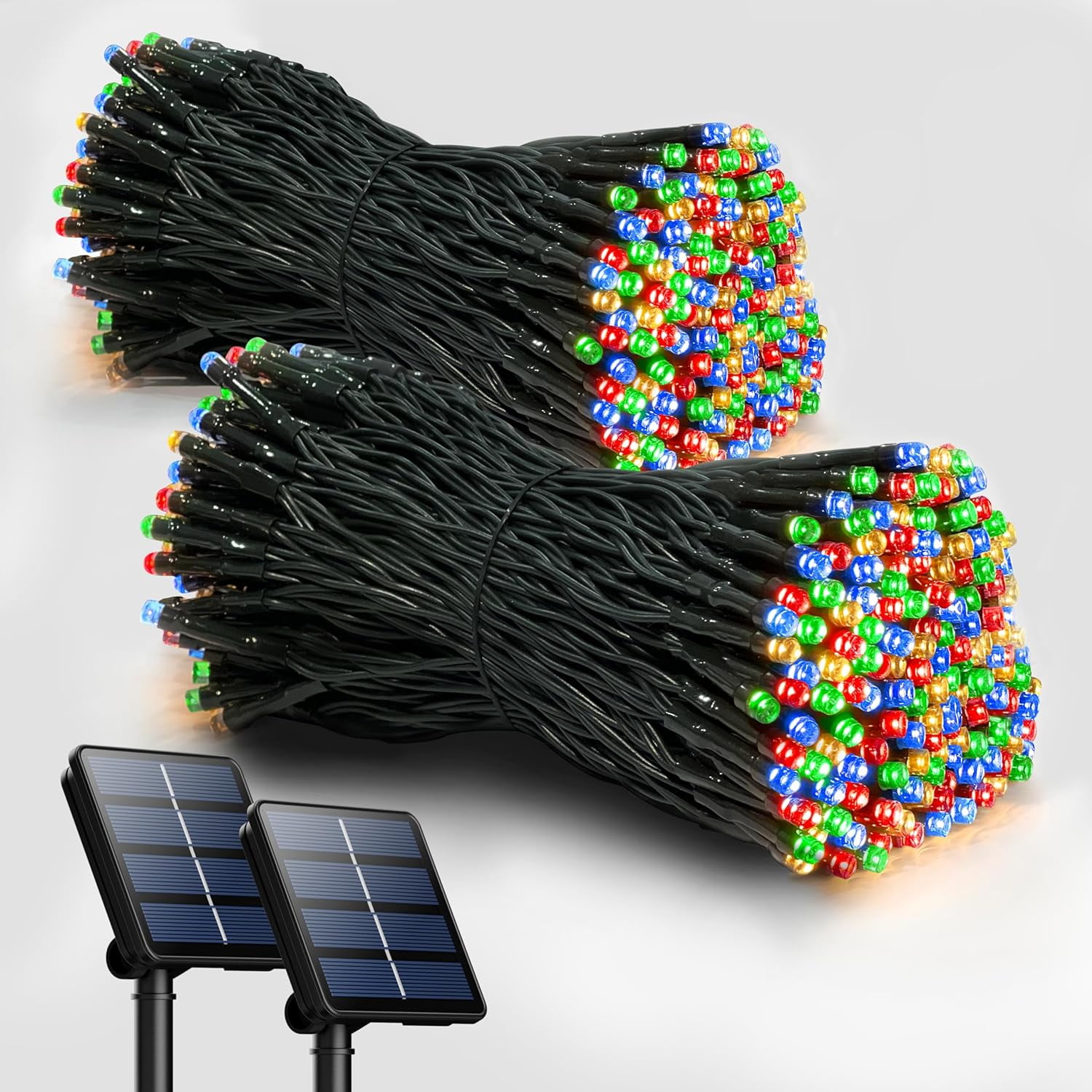 Pack of 2 64 ft 200 LED Multi Color Outdoor Solar String lights for Garden Wedding Party Lamps