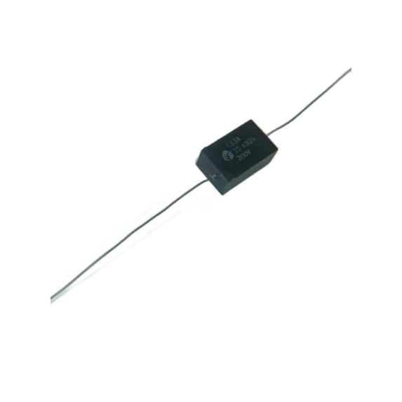Pack of 2 653A1C154M Capacitor Metallized Polycarbonate, Flame Retardant Epoxy case, Rectangular Axial Leads, .15MFD 200V 24AWG 20% , Bulk, RoHS