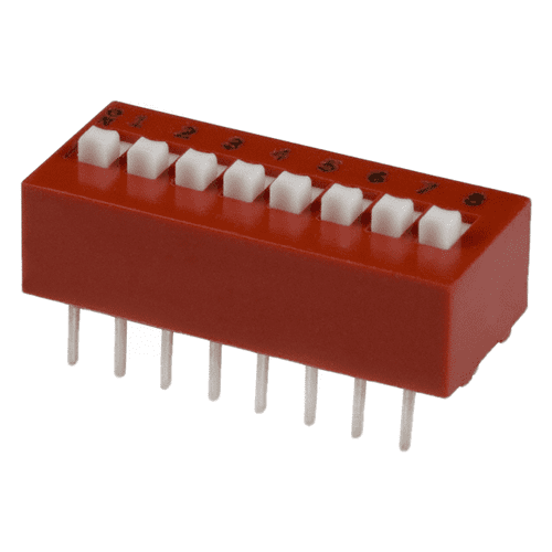 Pack of 2 78B08ST Dip Switch SPST 8 Position Through Hole Slide (Standard) Actuator 150mA 30VDC :RoHS, Tube