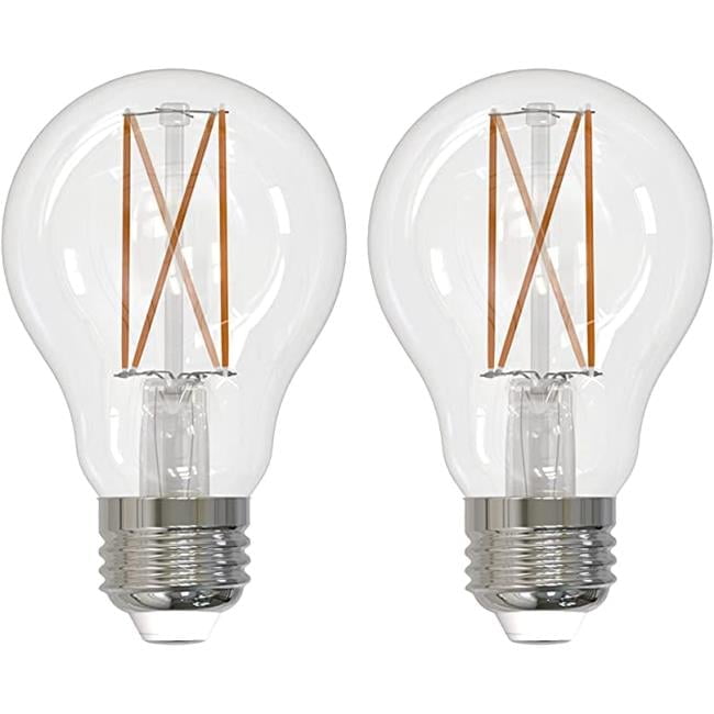 Clear 8.5 Watt Dimmable LED Filament Light Bulbs, Pack of 2
