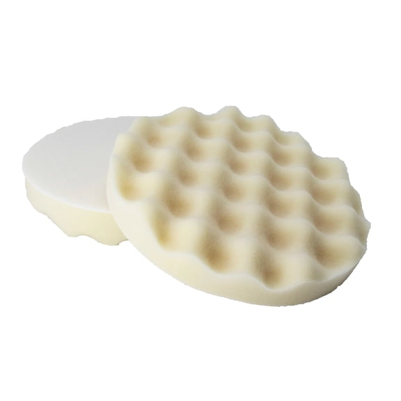 WHITE Foam Hook & Loop Buffing Pad - 8" Single Sided 2 PACK
