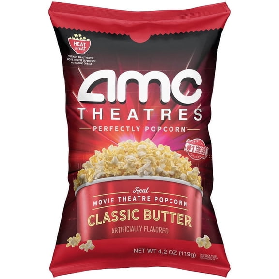 Pack of 2 AMC Theatres Ready to Eat Popcorn, Classic Butter