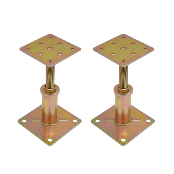 Pack of 2 Adjustable Elevated Roof Support Brackets Heavy Duty Galvanized Metal Construction for Secure Building Projects