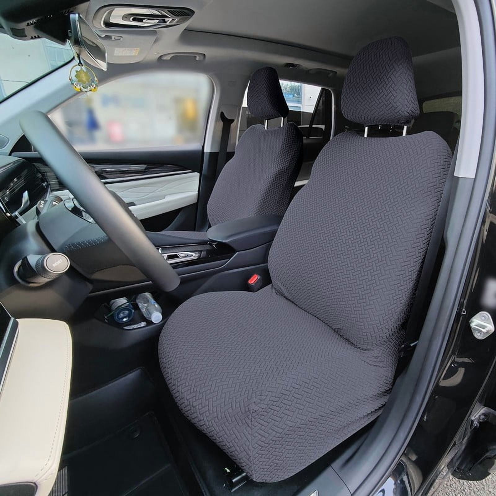 (Pack of 2) All-inclusive Car Front Seat Covers, Universal Auto Front Seats Protector Fits for Car, SUV, Truck, Dark Grey