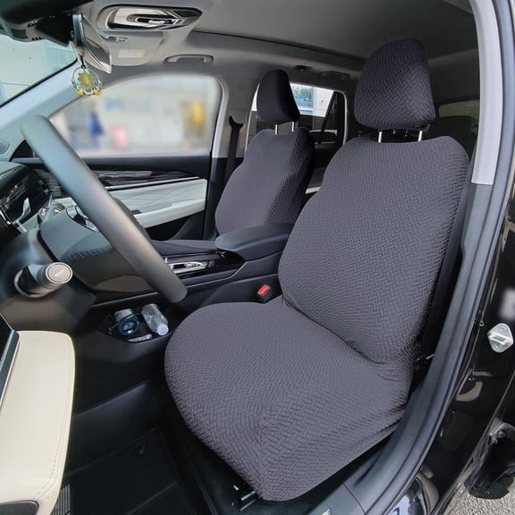 (Pack of 2) All-inclusive Car Front Seat Covers, Universal Auto Front Seats Protector Fits for Car, SUV, Truck, Dark Grey