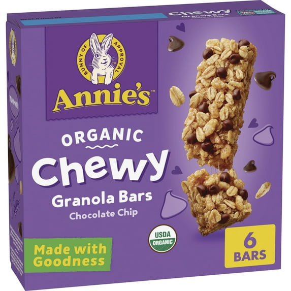Annie's Organic Chewy Granola Bars, Chocolate Chip, 6 Bars, 5.34 oz ( Pack of 2 )