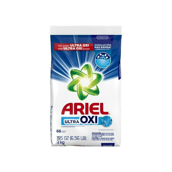 Pack of 2 Ariel with Ultra Oxi Powder Laundry Detergent, 105 oz, 66 Loads